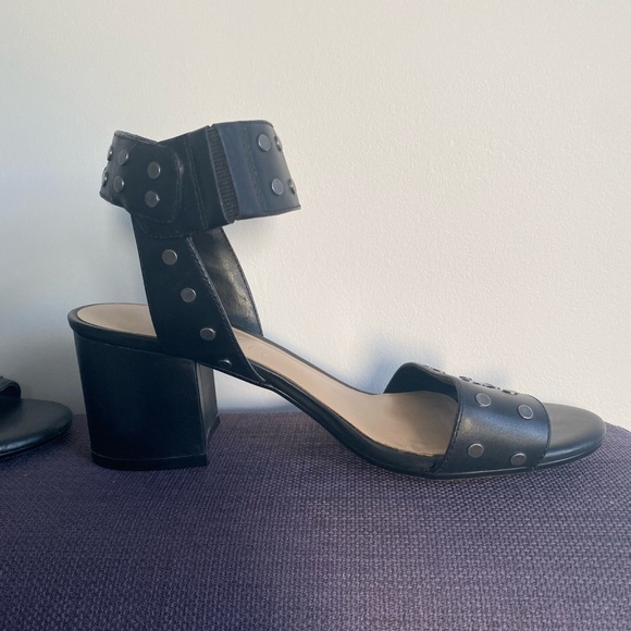 Black Lord and Taylor Studded Ankle Heel Sandals - Picture 8 of 11